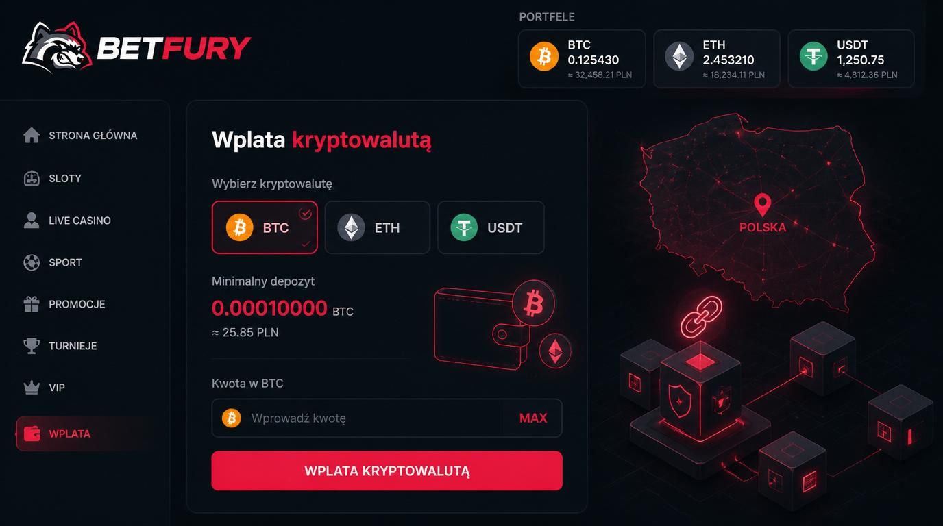 portfele kryptowalutowe, grafika blockchainu i ekran wplaty w kasynie